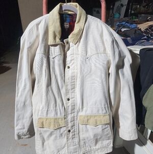 Vintage Walls Men's XXL White and Cream Barn Coat